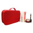 Clarins Claris Fall Kit by Clarins for Women - 5 Pc Kit 1.7oz Beauty Flash Balm, 0.5oz Instant Smooth Perfecting Touch, 0.35oz Instant Light Natural Lip Perfector, 3-Dot Liner - Black, Cosmetic Bag Fashion