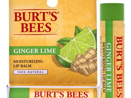 Burts Bees Ginger Lime Moisturizing Lip Balm by Burts Bees for Unisex - 0.15 oz Lip Balm Sale