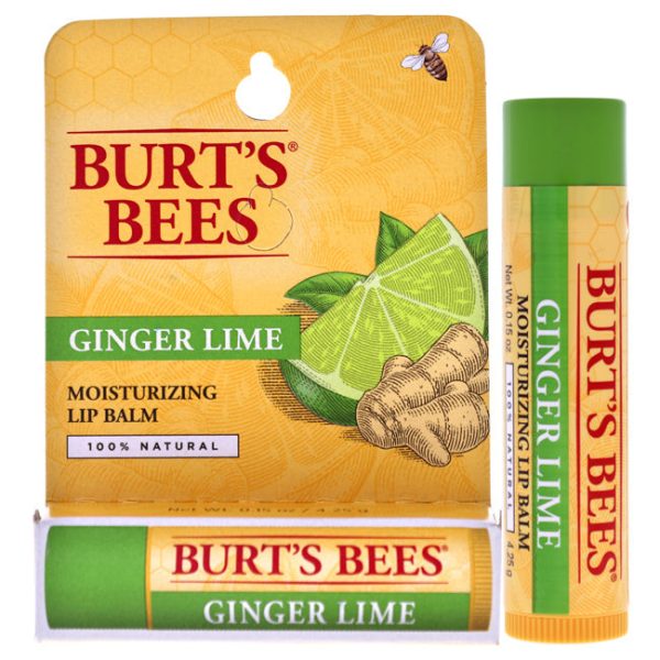 Burts Bees Ginger Lime Moisturizing Lip Balm by Burts Bees for Unisex - 0.15 oz Lip Balm Sale