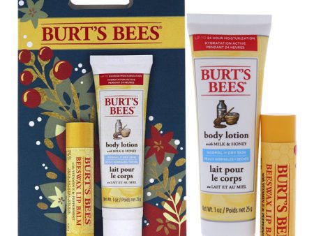 Burts Bees Hive Favorites Kit - Beeswax by Burts Bees for Unisex - 2 Pc 0.15oz Beeswax Lip Balm with Vitamin E and Peppermint, 1oz Body Lotion with Milk Honey Sale