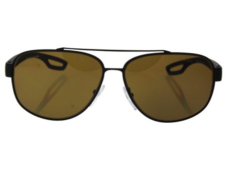 Prada Prada SPS 58Q DG0-5Y1 - Black Rubber Brown Polarized by Prada for Men - 60-12-140 mm Sunglasses Fashion