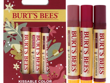 Burts Bees Kissable Color Warm Collection by Burts Bees for Unisex - 3 x 0.09 oz Lip Shimmer Peony, Rhubarb, Fig Sale