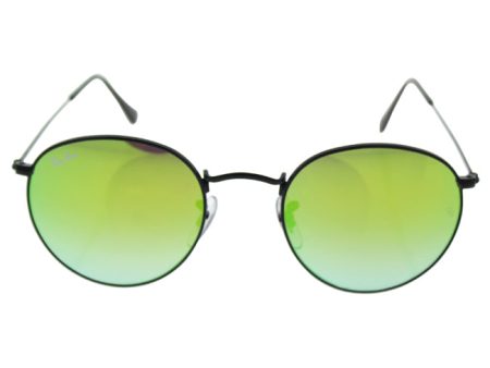 Ray Ban Ray Ban RB 3447 002 4J Round Metal - Black Green Gradient by Ray Ban for Men - 50-21-145 mm Sunglasses For Sale