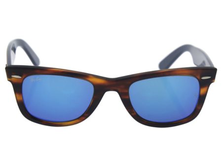 Ray Ban Ray Ban RB 2140 1176 17 Wayfarer - Tortoise Light Brown Blue Blue Flash by Ray Ban for Men - 50-22-150 mm Sunglasses Online Hot Sale