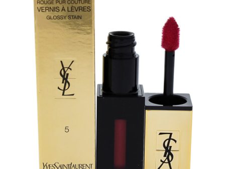 Yves Saint Laurent Rouge Pur Couture Vernis A Levres Glossy Stain - 5 Rouge Vintage by Yves Saint Laurent for Women - 0.2 oz Lip Gloss Sale