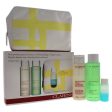 Clarins My First Beauty Step Cleansing Face and Eyes - Combination or oily Skin by Clarins for Women - 4 Pc Kit 7oz Anti-Pollution Cleansing Milk, 6.8oz Toning Lotion, 1oz Instant Eye Make-Up Remover, Travel Beauty Purse Discount