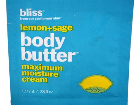 Bliss Lemon + Sage Body Butter Maximum Moisture Cream by Bliss for Unisex - 0.23 oz Cream Cheap