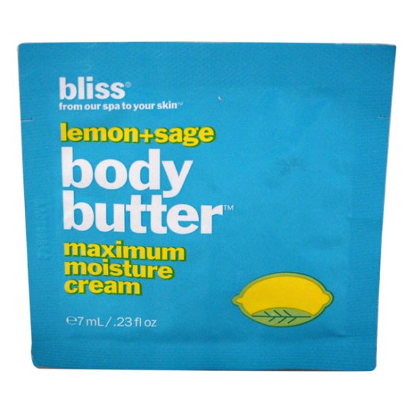 Bliss Lemon + Sage Body Butter Maximum Moisture Cream by Bliss for Unisex - 0.23 oz Cream Cheap