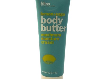 Bliss Lemon + Sage Body Butter Maximum Moisture Cream by Bliss for Unisex - 6.7 oz Cream For Discount