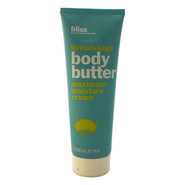 Bliss Lemon + Sage Body Butter Maximum Moisture Cream by Bliss for Unisex - 6.7 oz Cream For Discount