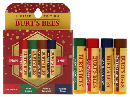 Burts Bees Burts Bees Blister Kit Limited Edition by Burts Bees for Unisex - 4 x 0.15 oz Lip Balm Pepermint Moisturizing, Mint Cocoa Moisturizing, Salted Caramel Moisturizing, Vanilla Bean Moisturizing Online