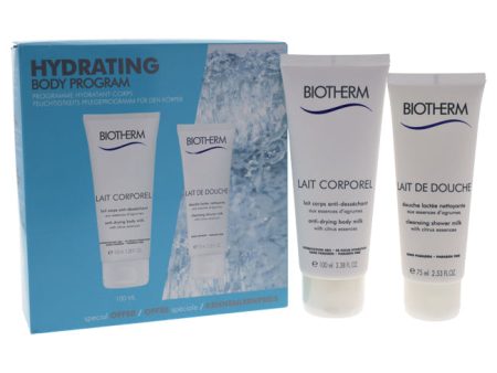 Biotherm Lait Corporel Hydrating Body Program by Biotherm for Women - 2 Pc Kit 2.53oz Lait De Douche, 3.38oz Lait Corporel Hot on Sale