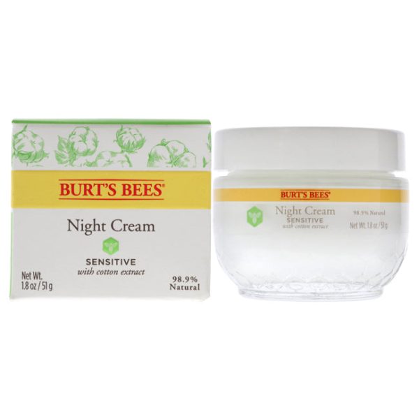 Burts Bees Sensitive Night Cream by Burts Bees for Unisex - 1.8 oz Cream For Sale