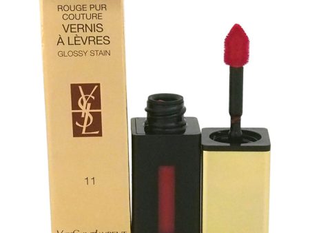 Yves Saint Laurent Rouge Pur Couture Vernis A Levres Glossy Stain - 11 Rouge Gouache by Yves Saint Laurent for Women - 0.2 oz Lip Gloss Supply