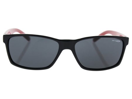 Arnette Arnette AN 4185 2046 87 Slickster - Gloss Black Red Grey by Arnette for Men - 58-16-145 mm Sunglasses For Sale