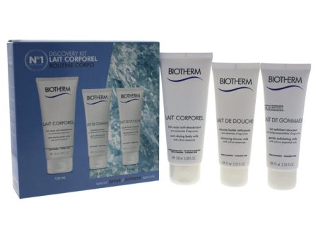 Biotherm Lait Corporel Discovery Kit by Biotherm for Women - 3 Pc Set 3.4oz Lait Corporel, 2.5oz Lait De Gommage, 2.5oz Lait De Douche Discount