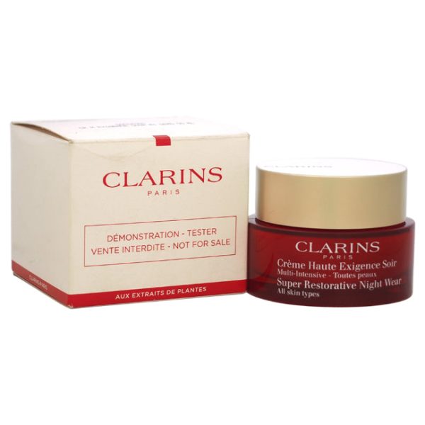 Clarins Super Restorative Night Wear All Skin Types by Clarins for Unisex - 1.7 oz Cream (Tester) Online now